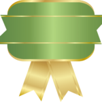 Green & Shining Golden Ribbon PNG Transparent Dashboard Design Name-Banner-Logo
