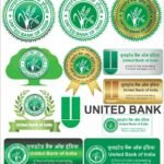 United Bank Of India logo golden green PNG