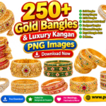 250 Gold Bangles PNG Collection free image