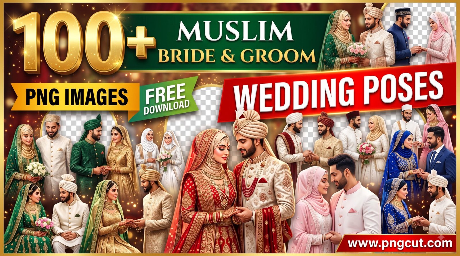 Muslim wedding couples collage thamb scaled